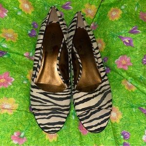 Anne Klein Zebra print open toe sandals